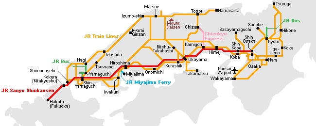 Route netwerk J.R. West