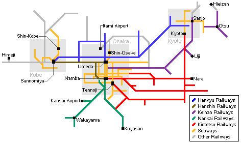Kansai Thru Map